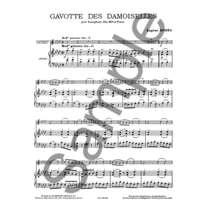 BOZZA, EUGENE.- GAVOTTE DES DAMOISELLES SAMPLE