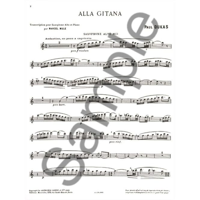 DUKAS, PAUL.- ALLA GITANA SAMPLE