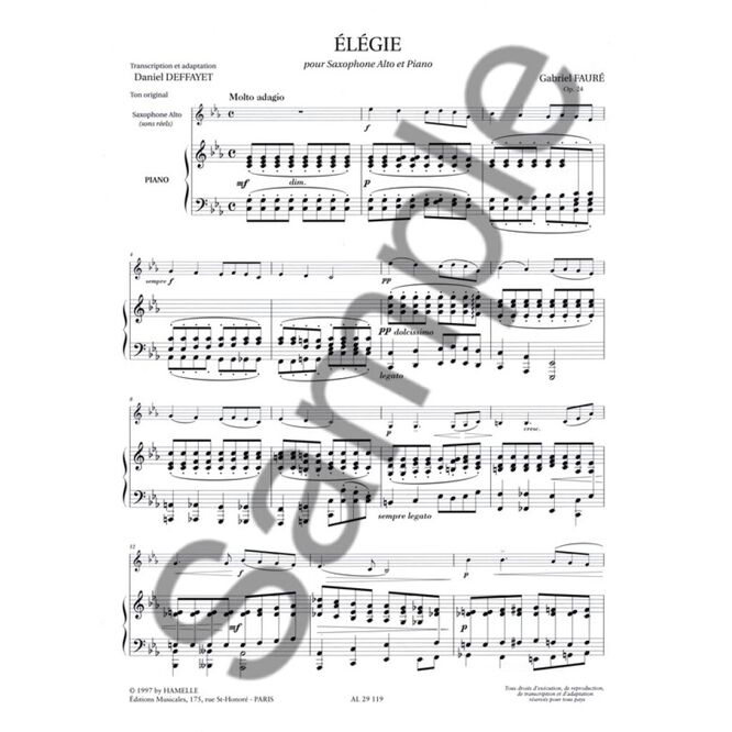 FAURE, GABIREL.- ELEGIA OP.24 (ELEGIE) SAMPLE