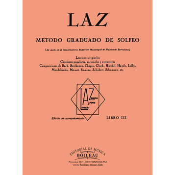 LAZ.- METODO GRADUADO DE SOLFEO VOL.III