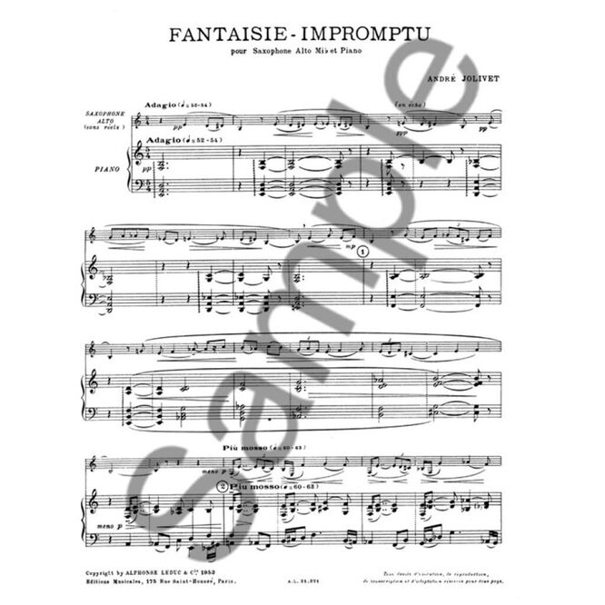 JOLIVET, ANDRE.- FANTASIA IMPROMPTU SAMPLE