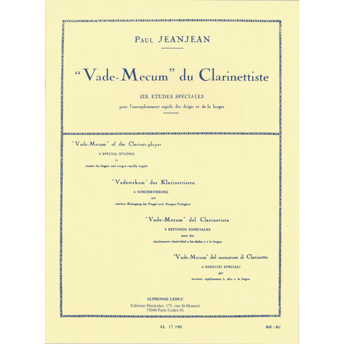 JEANJEAN, PAUL.- VADEMECUM DEL CLARINETISTA