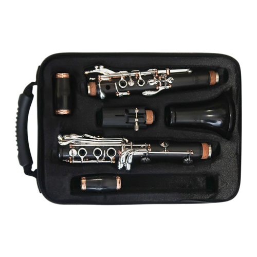 Clarinete Sib Boehm Venus Granadillo 17 LLaves Plateadas y Pilares Oro Rosa