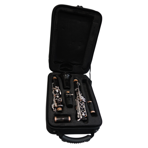 Clarinete Sib Boehm Venus Granadillo 17 LLaves Plateadas y Pilares Oro Rosa