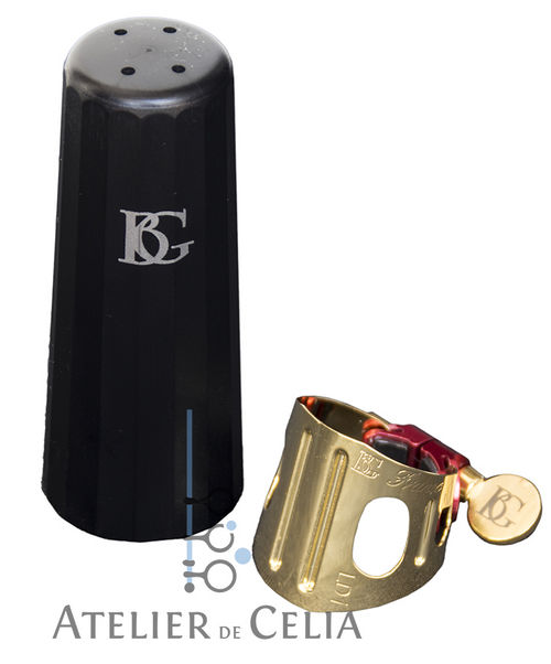 Abrazadera y Boquillero Clarinete Sib o Saxo Alto BG Duo LD-1 Chapado Oro 24K