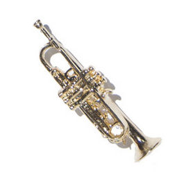 Pin Trompeta Dorado 18k