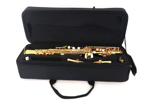 Saxo Soprano Recto Gara GSSR-120 Lacado estuche abierto