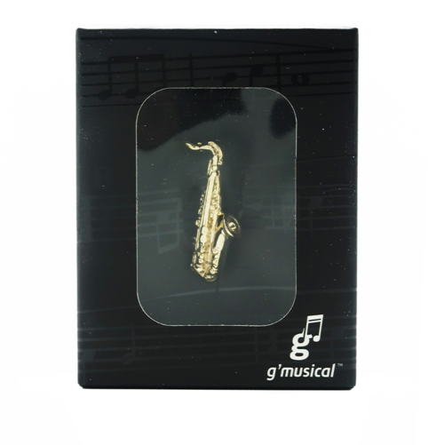 Pin Saxo Tenor Dorado 18k