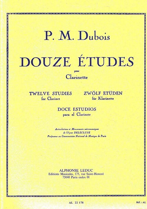 DUBOIS, PIERRE-MAX.- 12 ESTUDIOS (DOUZE TUDES) CLARINETE