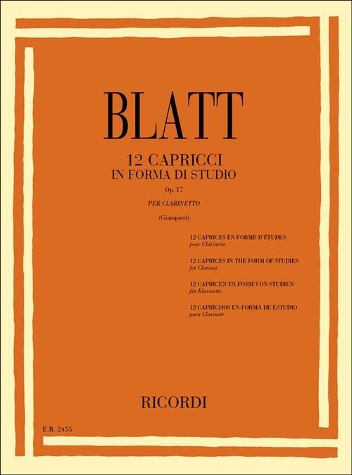 BLATT.- 12 CAPRICHOS EN FORMA DE ESTUDIO OP.17