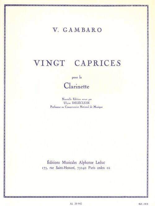 GAMBARO,VINCENZO.-20 CAPRICHOS (VINGT CAPRICES)