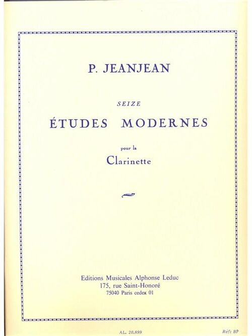 JEANJEAN, P.- 16 ESTUDIOS MODERNOS CLARINETE