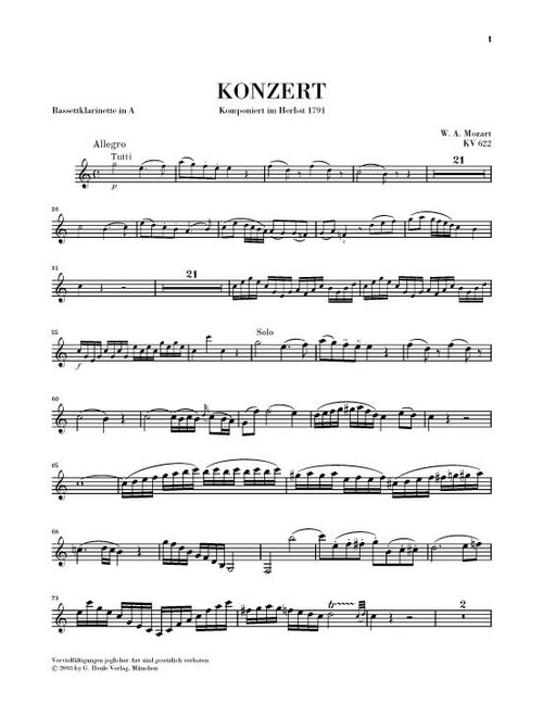 MOZART, W.A.-CONCIERTO CLARINETE LA MAYOR KV.622 URTEXT SAMPLE 2