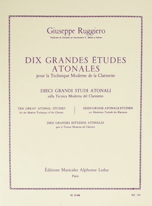 RUGGIERO, GIUSEPPE.- 10 GRANDES ESTUDIOS ATONALES