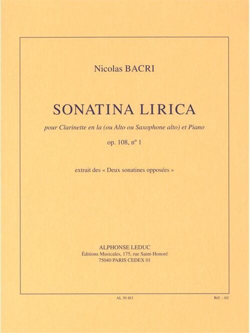 BACRI, NICOLAS.- SONATINA LIRICA OP.108 N.1