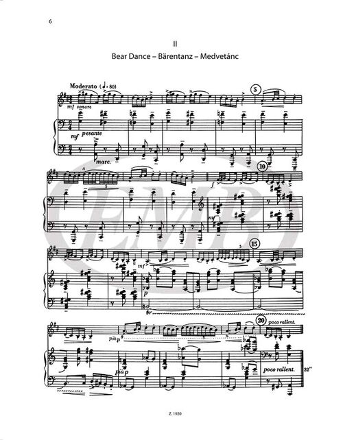 BARTOK, BELA.- SONATINA ( BALASSA) SAMPLE 1