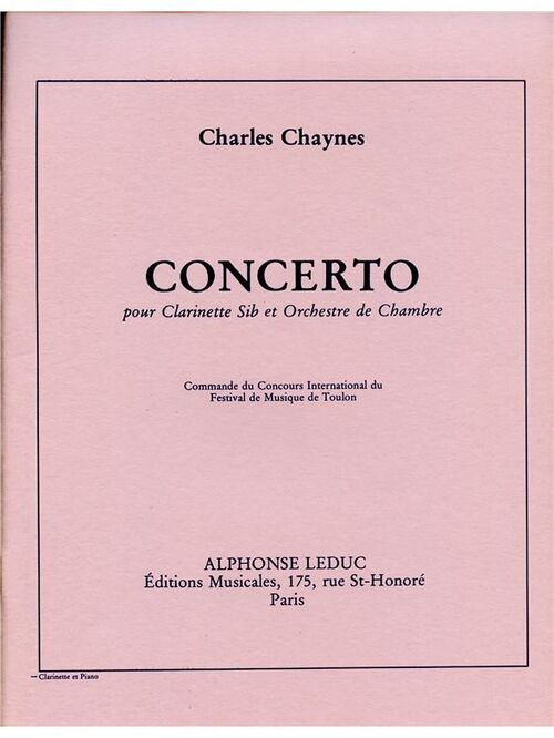 CHAYNES, CHARLES.- CONCIERTO