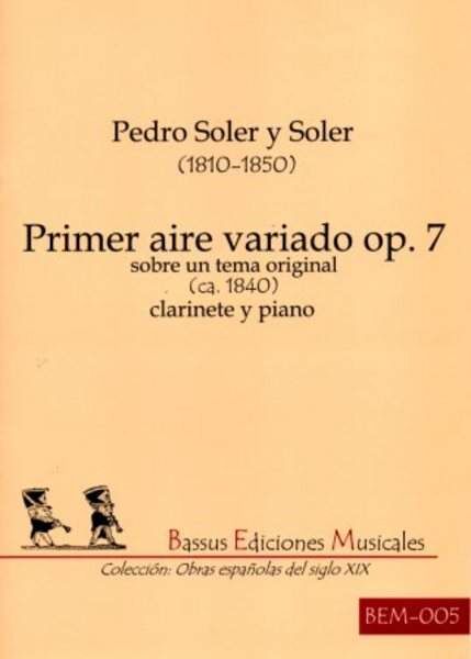 SOLER Y SOLER, PEDRO.- PRIMER AIRE VARIADO OP.7